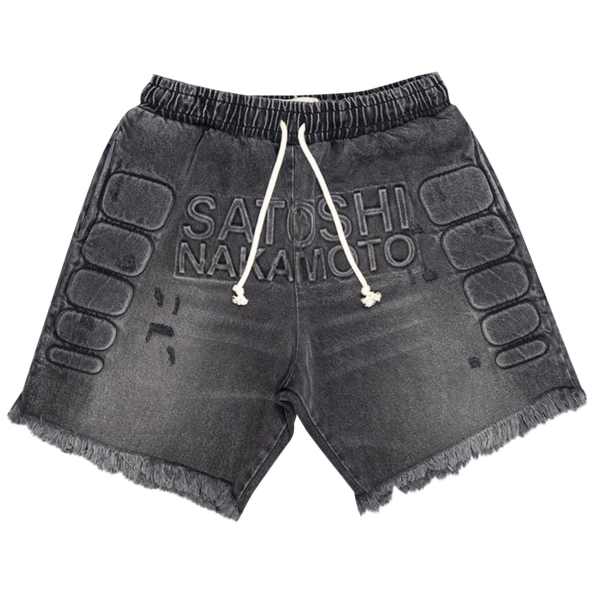 Buy Satoshi Nakamoto Denim Moto Shorts 'Black Denim' - SS25SHT003