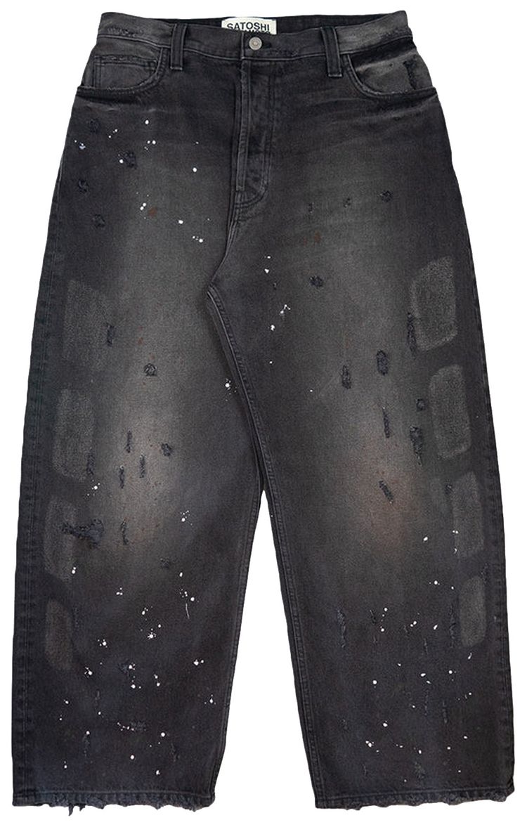 Satoshi Nakamoto Baggy Moto Pants Washed Black