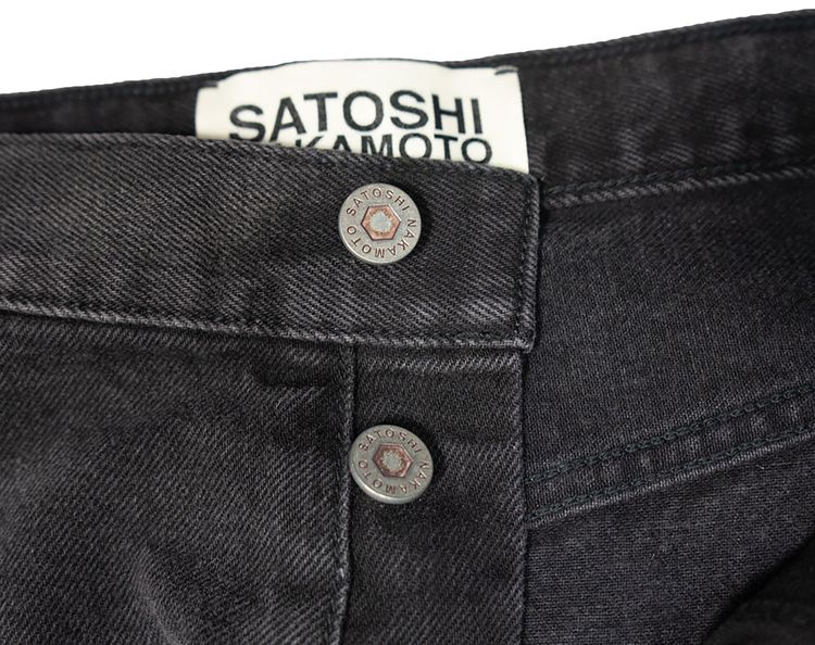 Satoshi Nakamoto Baggy Moto Pants Washed Black