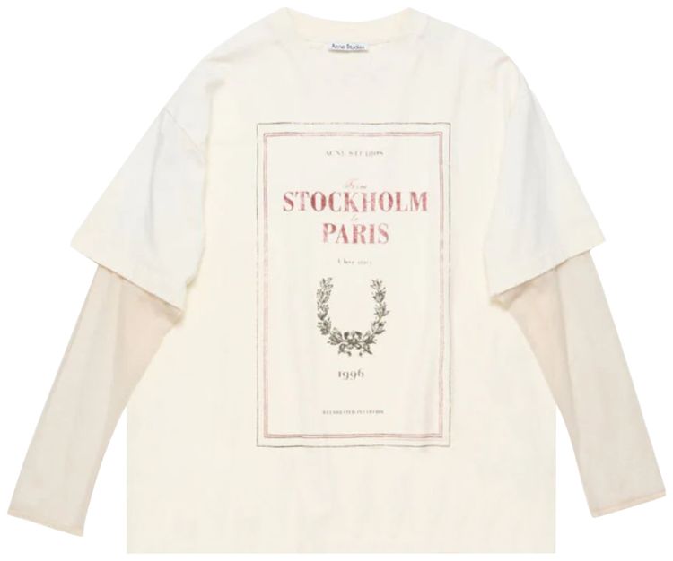 Acne Studios Layered Print T Shirt Off White