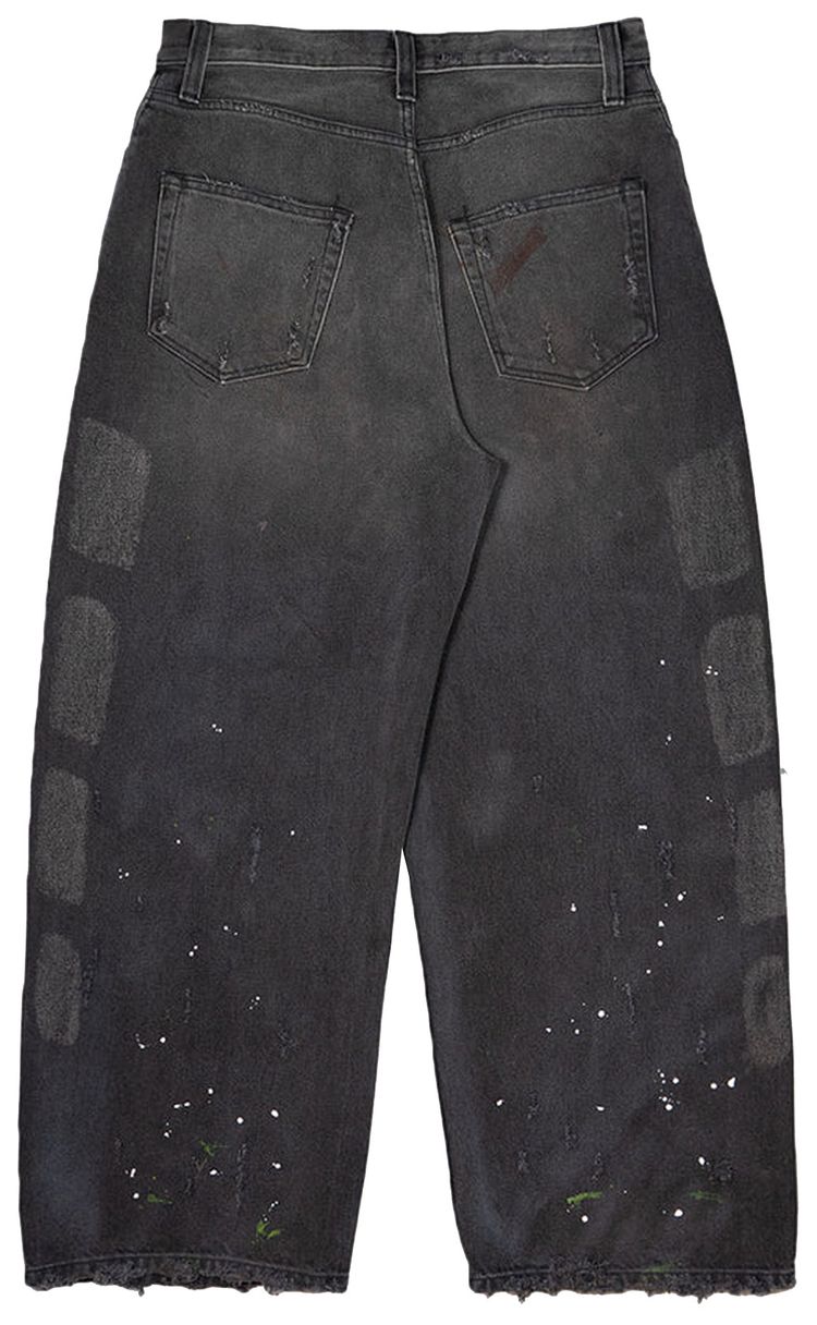 Satoshi Nakamoto Baggy Moto Pants Washed Black
