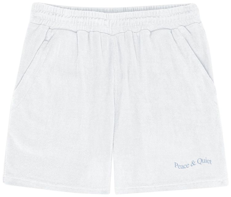 Museum of Peace  Quiet Wordmark Terry Cloth Short White