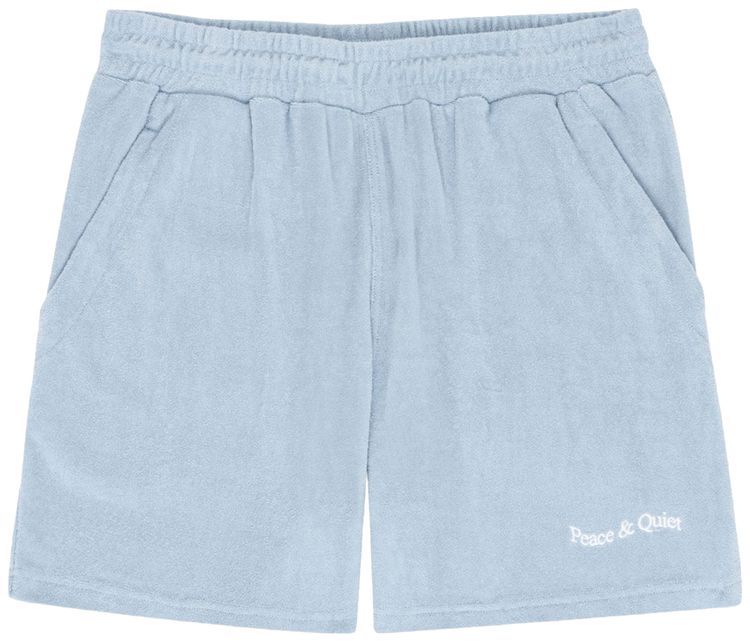 Museum of Peace  Quiet Wordmark Terry Cloth Short Baby Blue