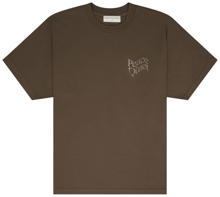 Museum of Peace  Quiet Wordmark T Shirt Coffee