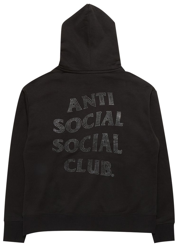 Anti Social Social Club Mind Games Rhinestone Hoodie Black