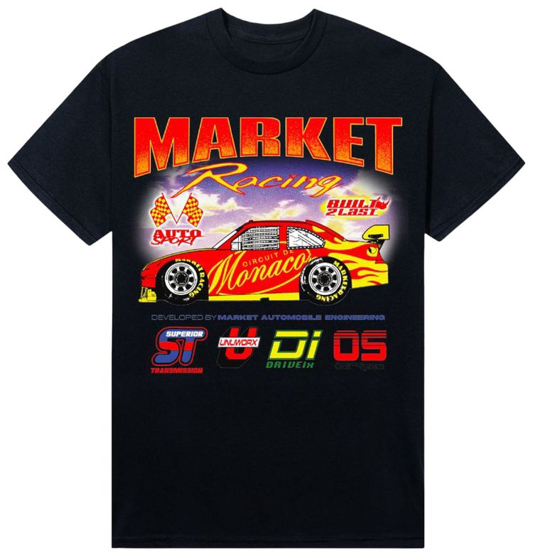 Market Built 2 Last Open End Jersey Knit Tee Black