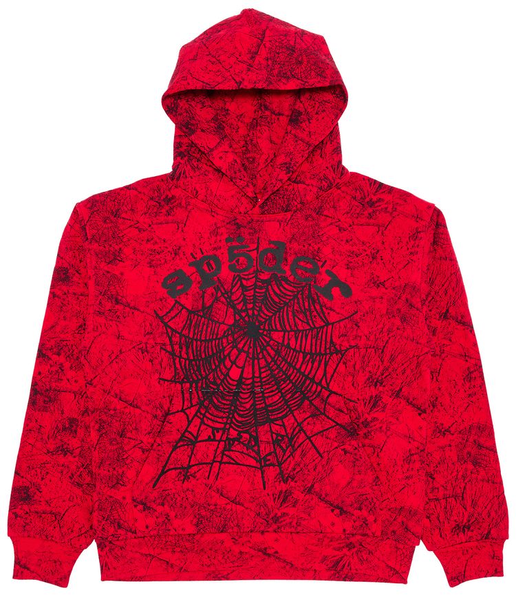 Sp5der OG Tree Camo Hoodie Red