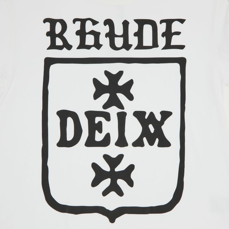 Rhude Deix Shield Oversized Long Sleeve Tee White