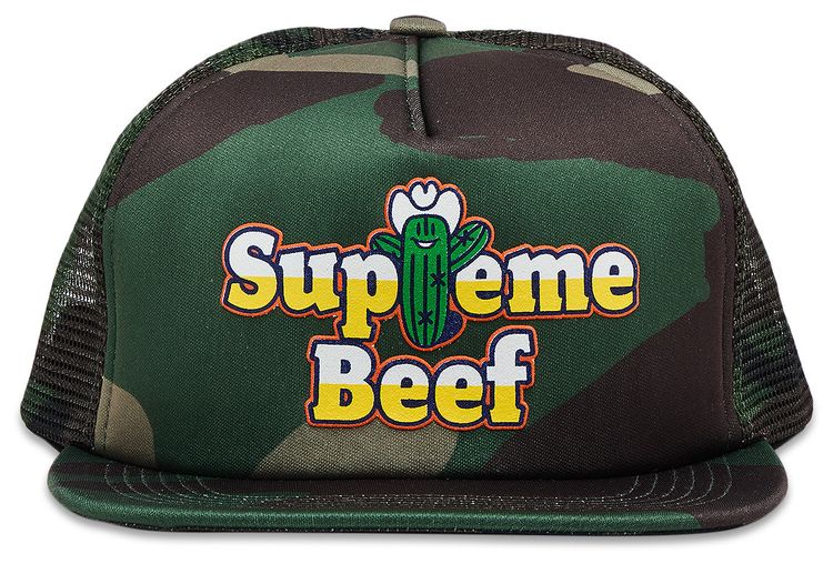 Supreme Beef Mesh Back 5 Panel Woodland Camo