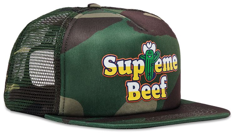 Supreme Beef Mesh Back 5 Panel Woodland Camo