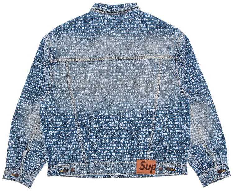 Supreme Fuck Stitch Denim Trucker Jacket Blue