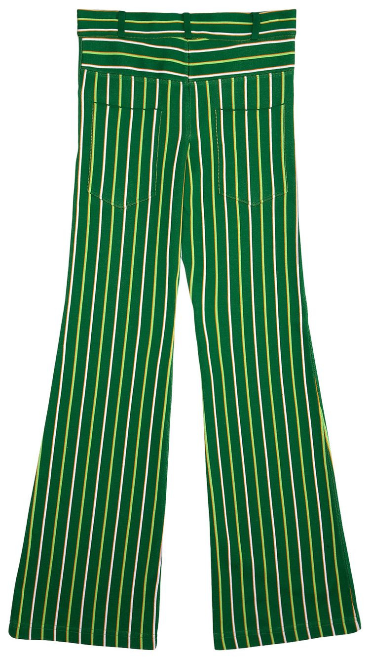 Marni Vertical Stripe Technical Knit Trousers Green