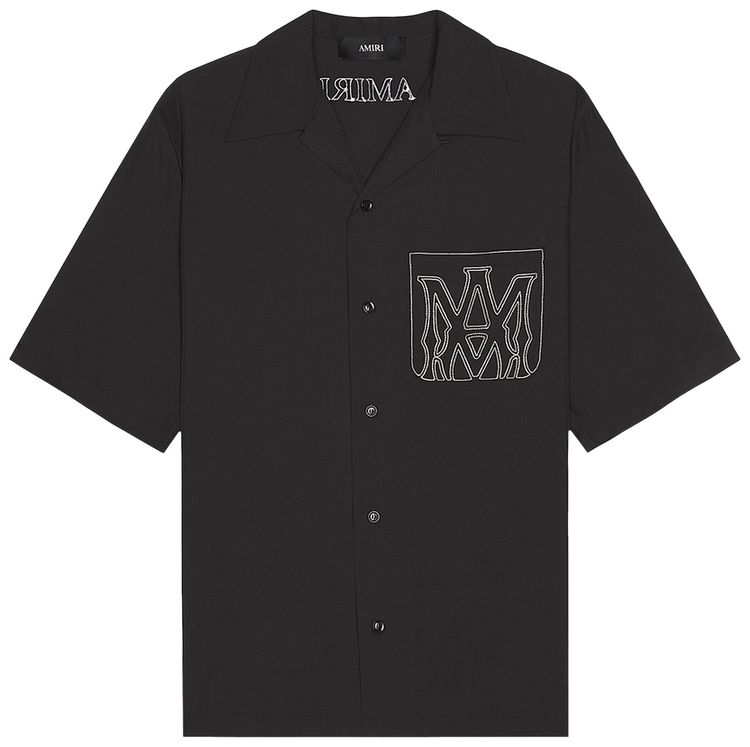 Amiri MA Outline Bowling Shirt Black