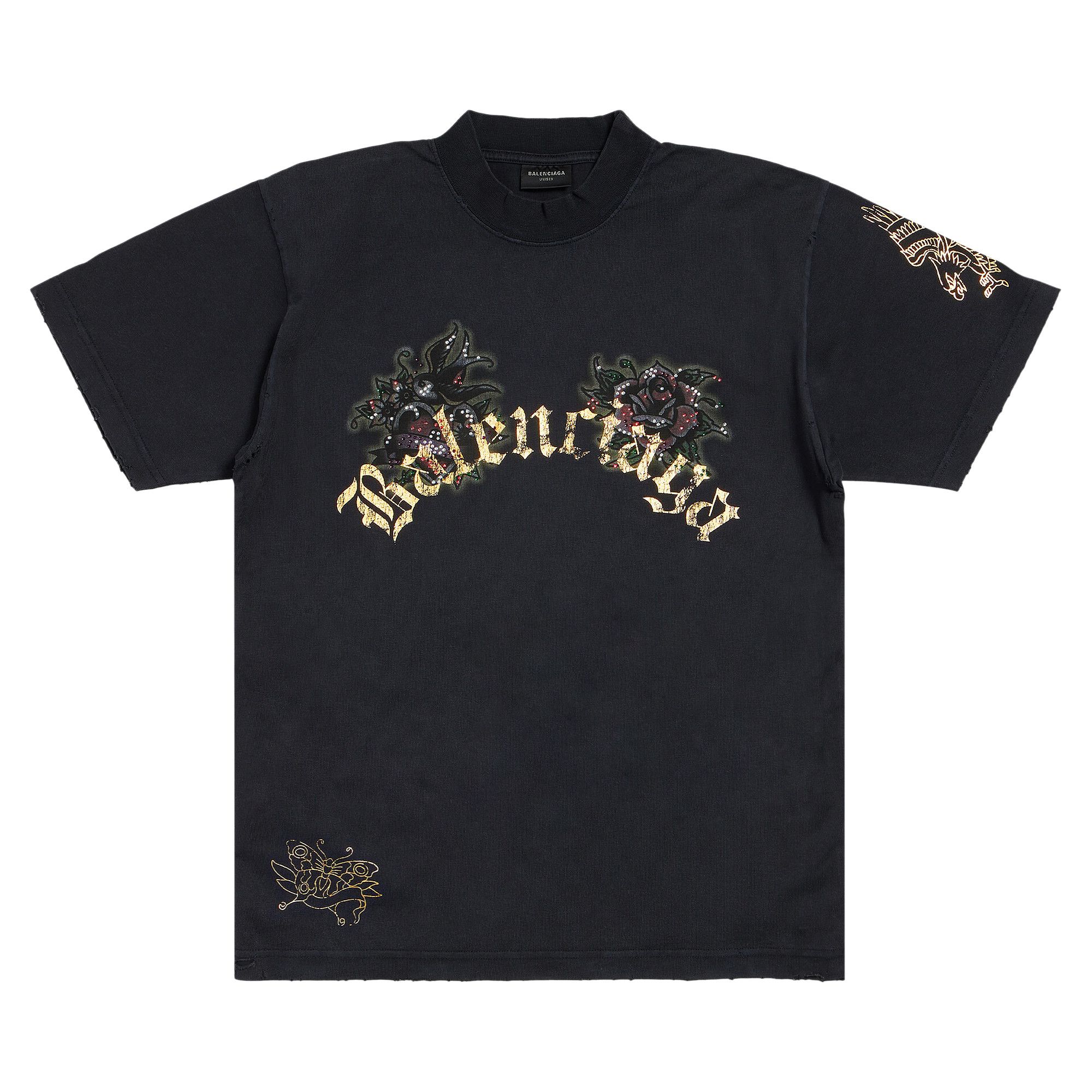 Buy Balenciaga Tacky Tattoo T-Shirt 'Washed Black' - 809122