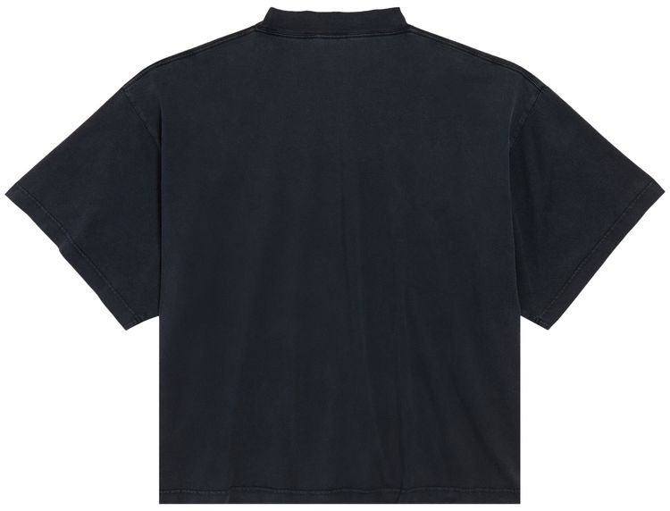 Balenciaga I Love Paris  Balenciaga Cropped T Shirt Faded Washed Black
