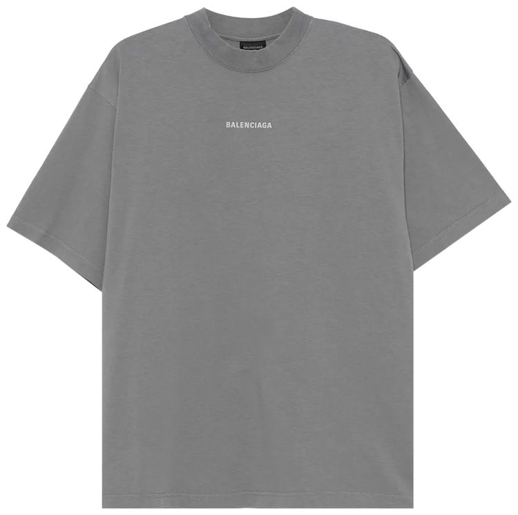Balenciaga Back Reflective Medium Fit T Shirt GreyReflective