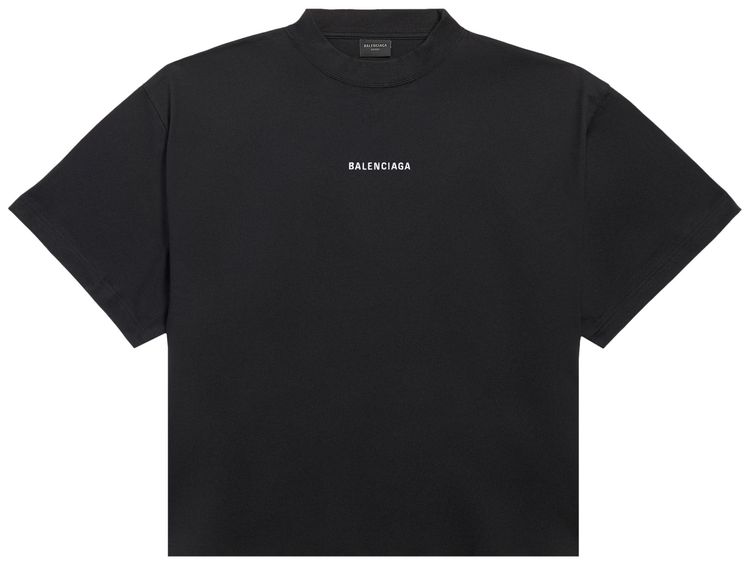 Balenciaga Back Cropped T Shirt BlackWhite