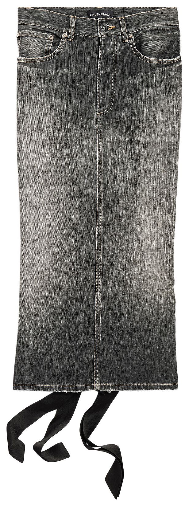 Balenciaga Lace Up Skirt Dark Grey