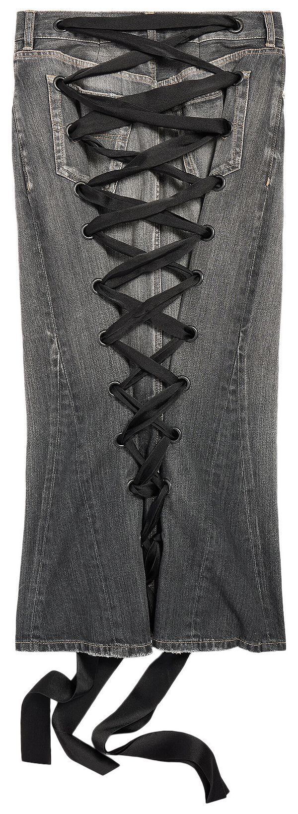 Balenciaga Lace Up Skirt Dark Grey