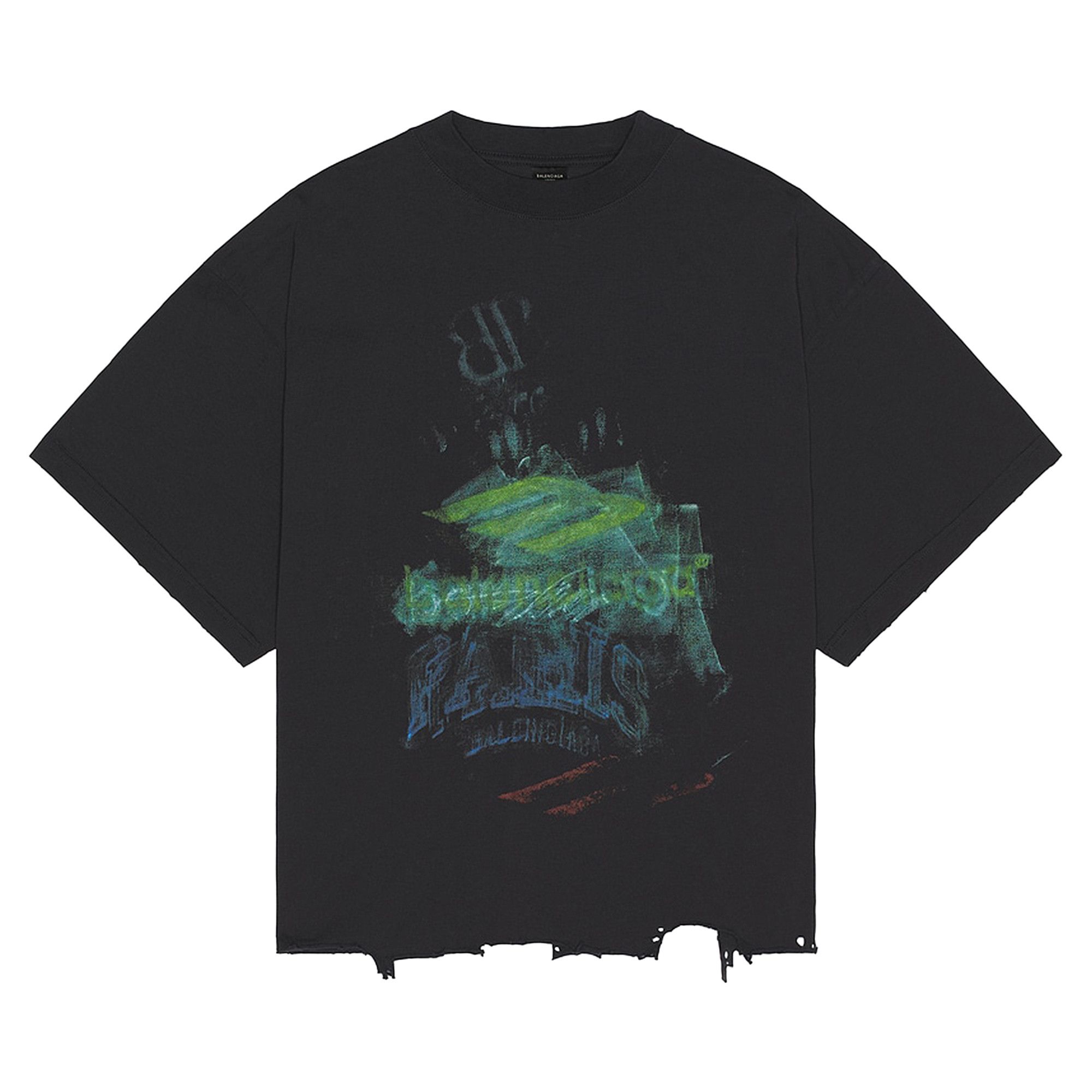 Buy Balenciaga DIY Imprint Cropped T-Shirt 'Faded Washed Black