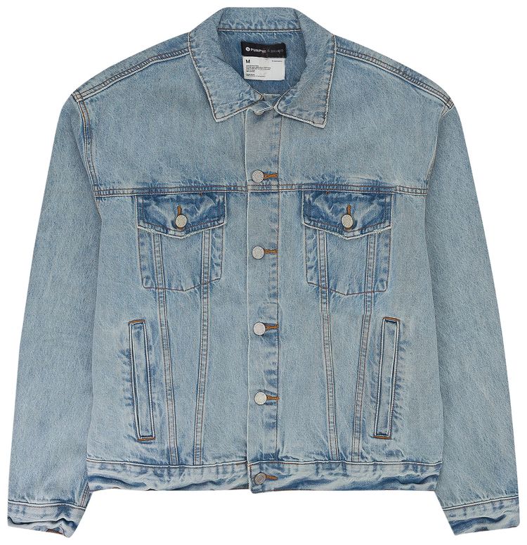 PURPLE BRAND Light Embroidered Oversized Jacket Indigo