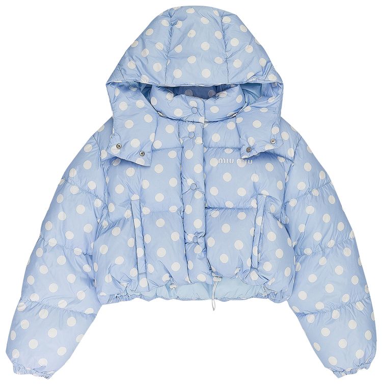 Miu Miu Polka Dot Puffer Coat PurpleWhite