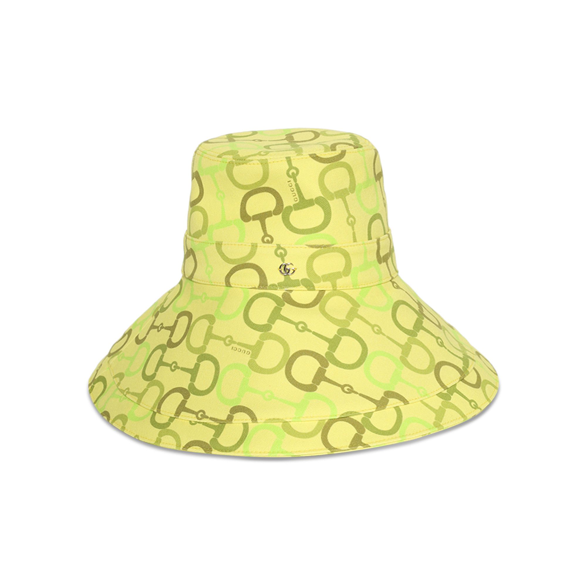 Buy Gucci T. Sepang Horsebit Twist Bucket Hat 'Citron' - 830089
