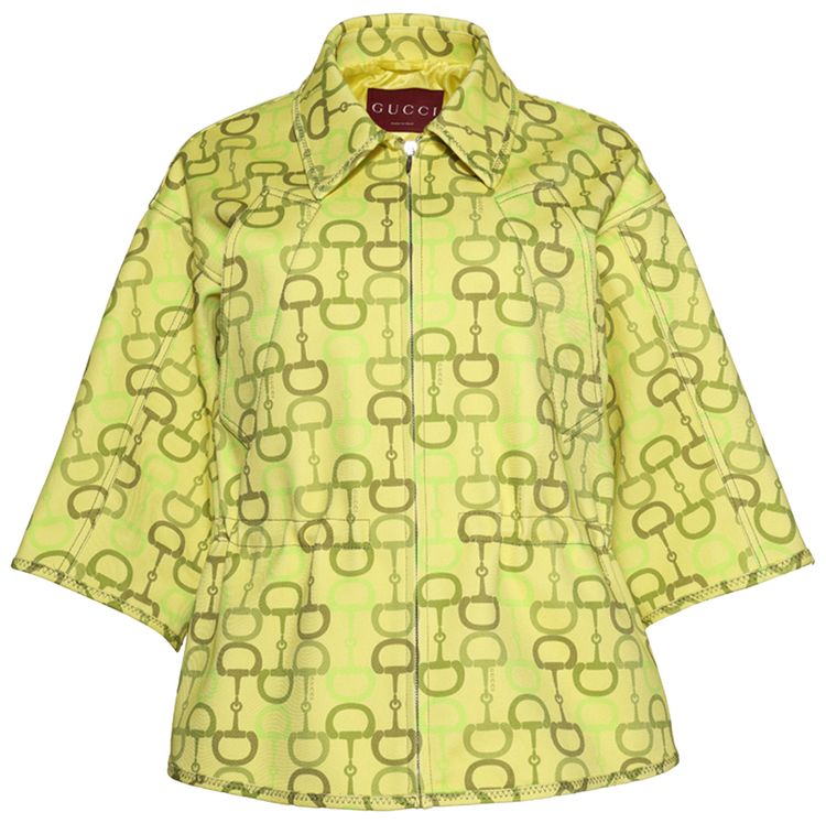 Gucci Horsebit Bomber Jacket Lime Green