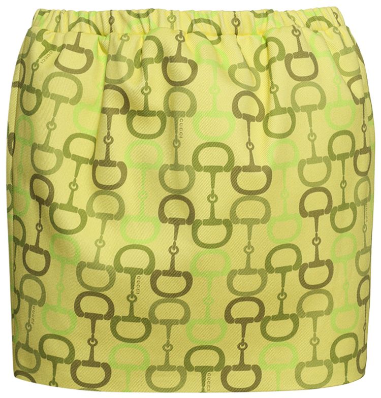 Gucci Horsebit Mini Skirt Lime Green