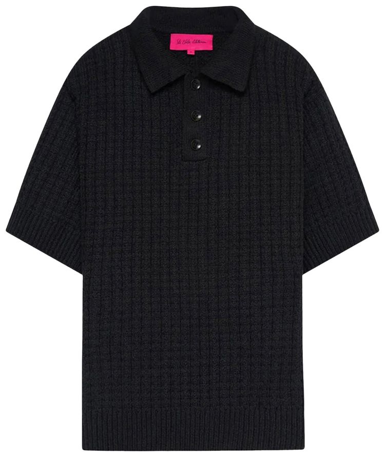 The Elder Statesman Nora Lite Check Polo Black