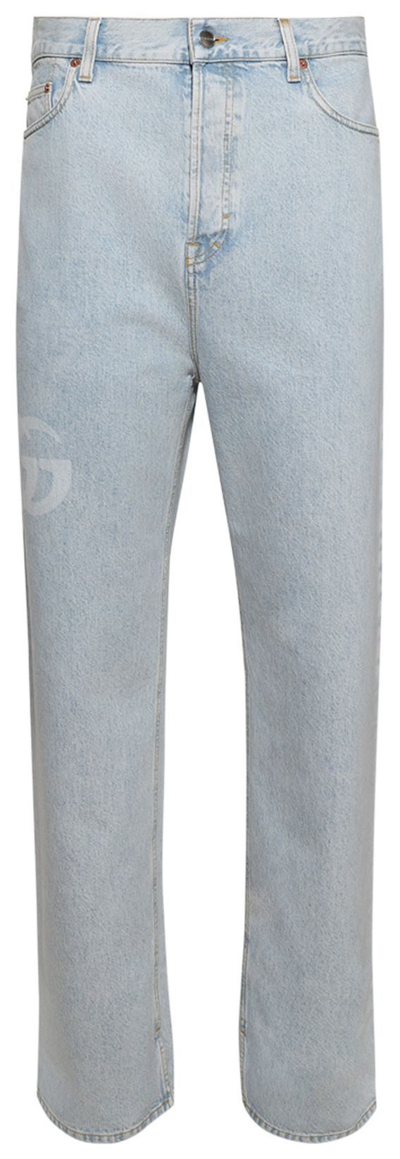 Gucci Baggy Fit Bleached Jeans Turquoise Blue
