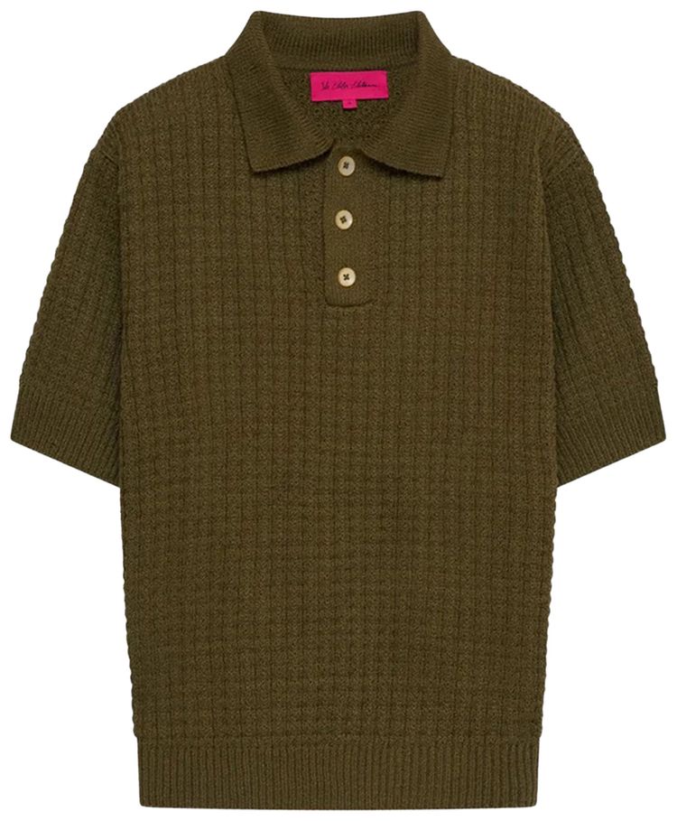 The Elder Statesman Nora Lite Check Polo Kelp