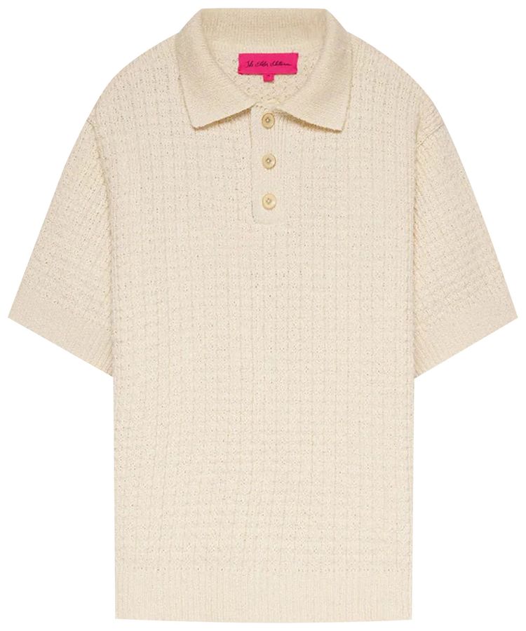 The Elder Statesman Nora Lite Check Polo Natural