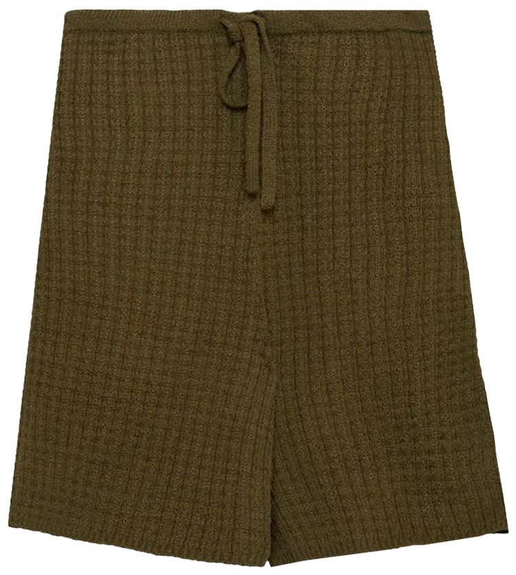 The Elder Statesman Nora Lite Check Ball Short Kelp