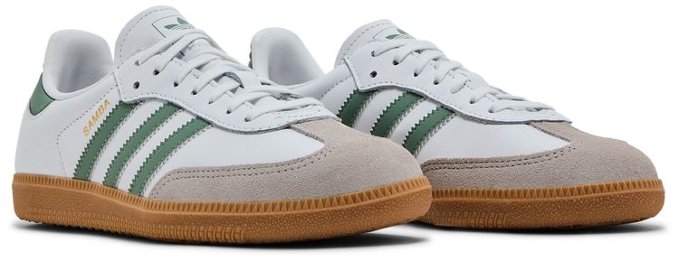 Adidas Samba OG J White Silver Green