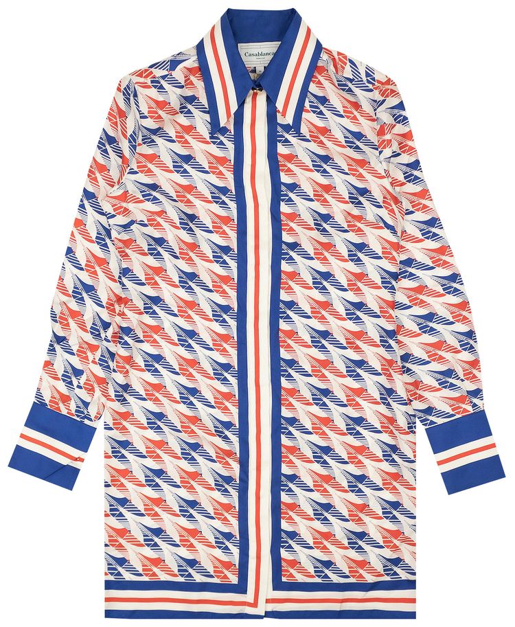 Casablanca Printed Aviation Houndstooth Dress Multicolor