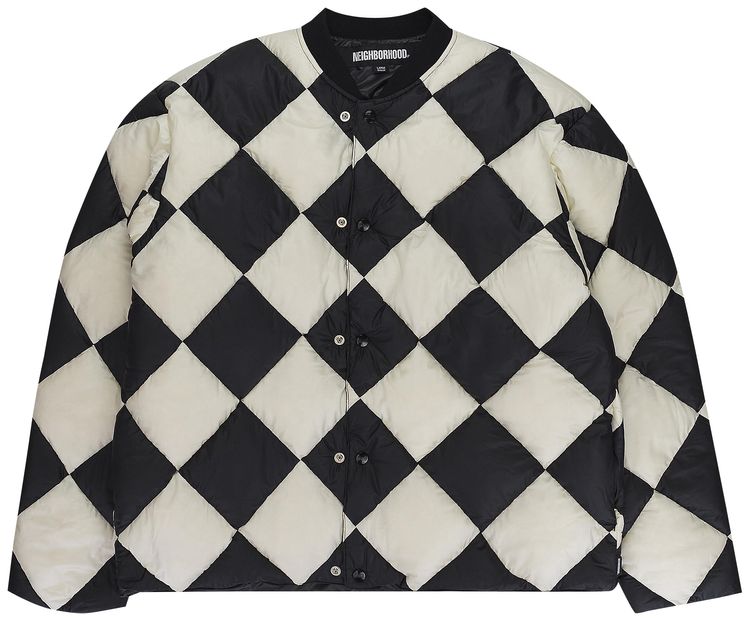 Neighborhood Checker Down Jacket Black