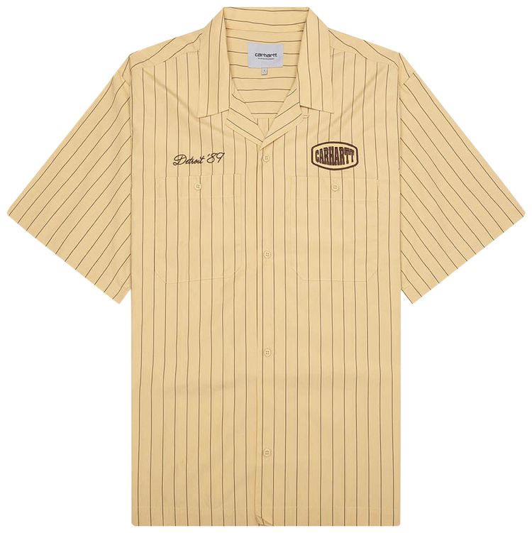 Carhartt WIP Short Sleeve Hendry Shirt Seaton StripeStrawLiberica