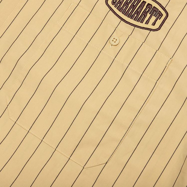 Carhartt WIP Short Sleeve Hendry Shirt Seaton StripeStrawLiberica