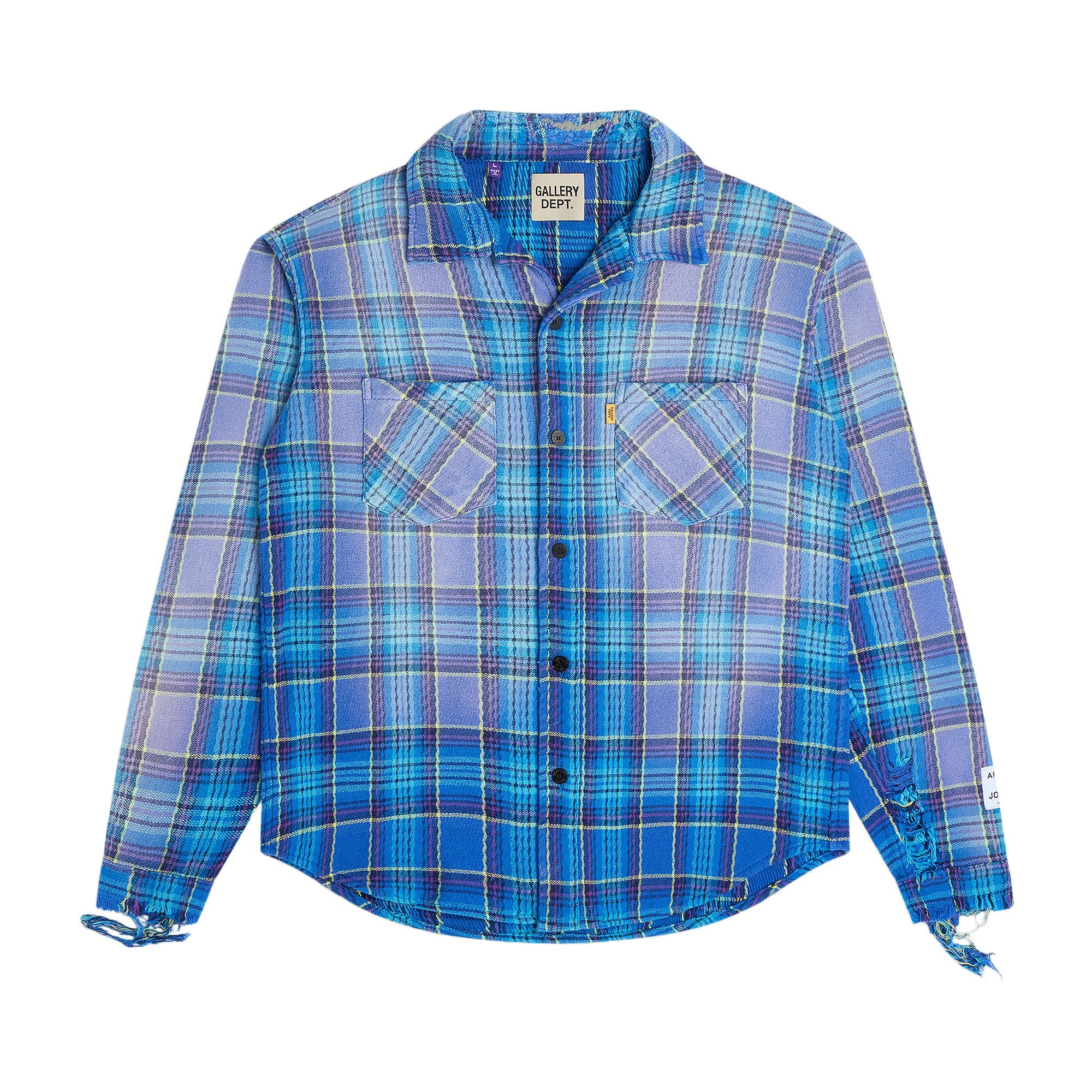 トップス Jesus-Pattern Flannel Shirt / BLUE Jesus-Pattern Flannel Shirt / BLUE
