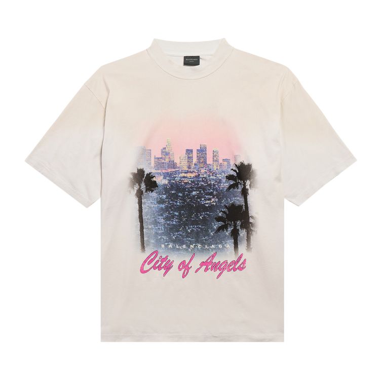 Balenciaga City Of Angels Faded T Shirt Dirty White