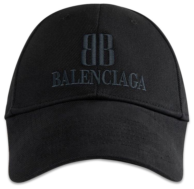 Balenciaga Logo Embroidered Cap Faded Black