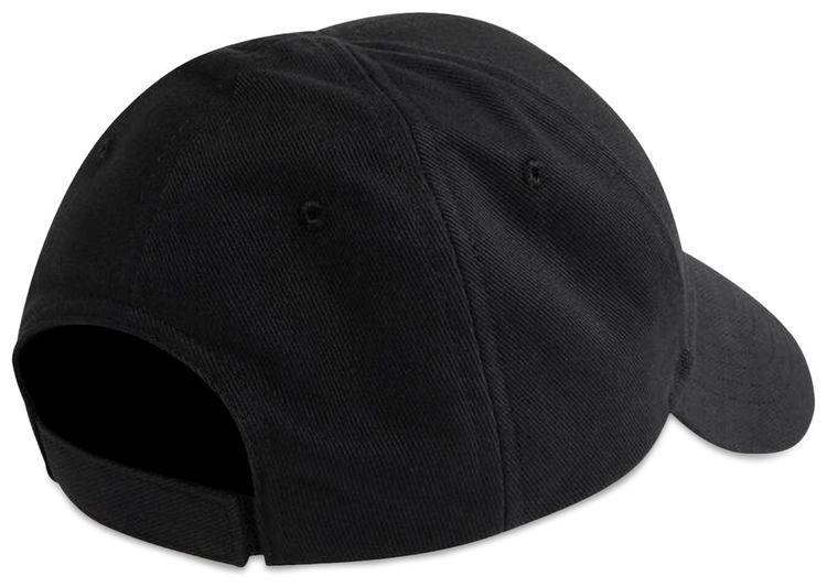 Balenciaga Logo Embroidered Cap Faded Black
