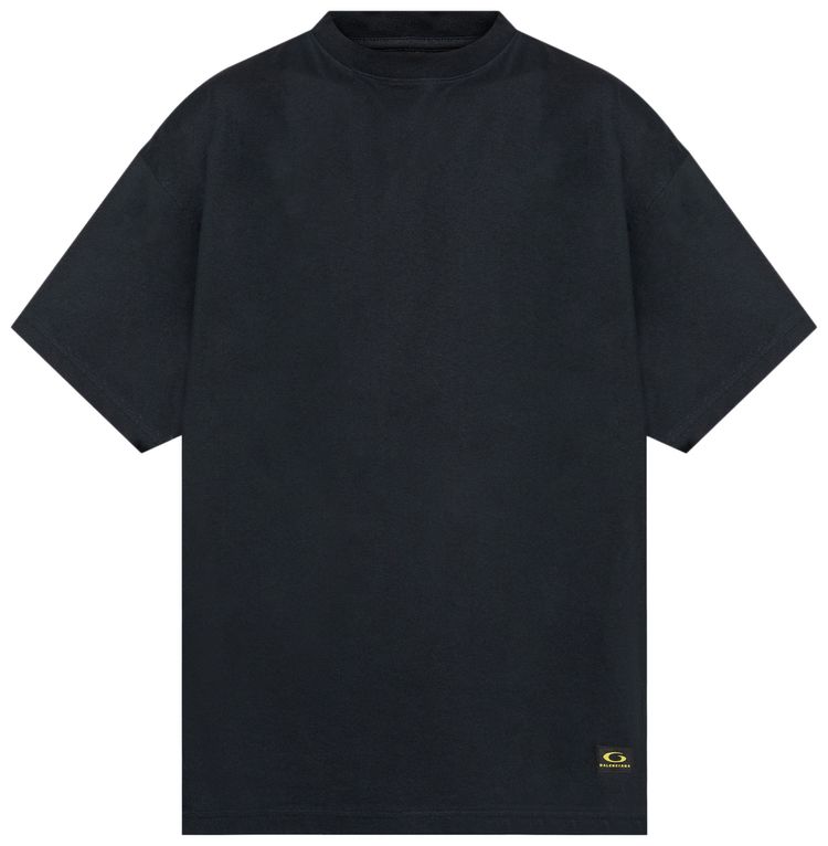 Balenciaga Label Oversized T Shirt Faded Black