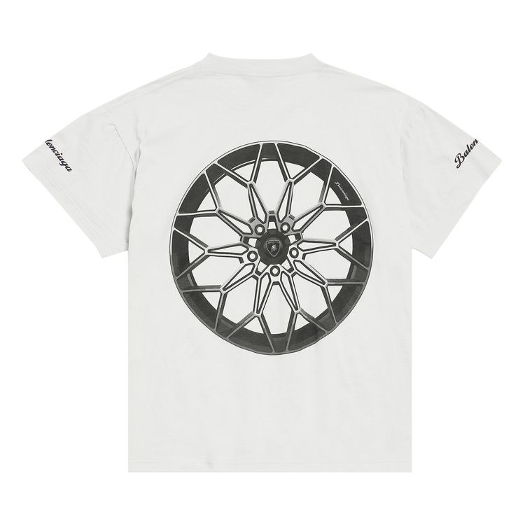 Balenciaga x Lamborghini Graphic T Shirt Dirty White