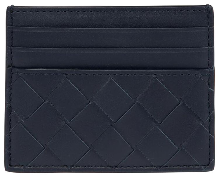 Bottega Veneta Intrecciato Credit Card Case AbyssCypress
