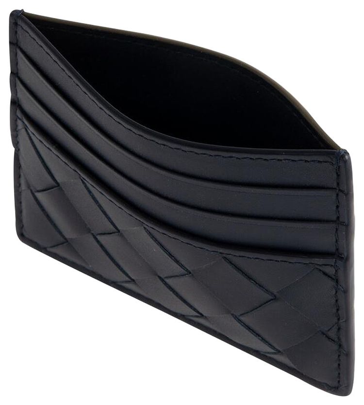 Bottega Veneta Intrecciato Credit Card Case AbyssCypress