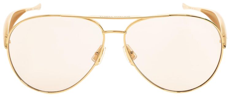 Bottega Veneta Sardine Aviator Sunglasses GoldBrown