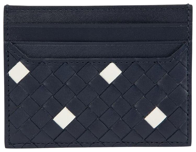 Bottega Veneta Intrecciato Piccolo Horizontal Card Case AbyssWhite