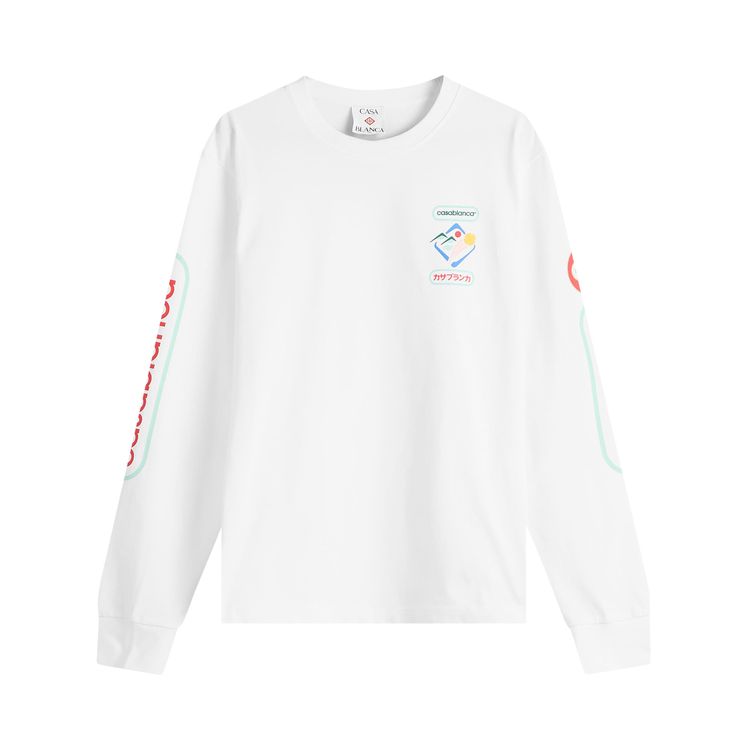 Casablanca Fuji Dream Screen Printed Long Sleeve T Shirt White
